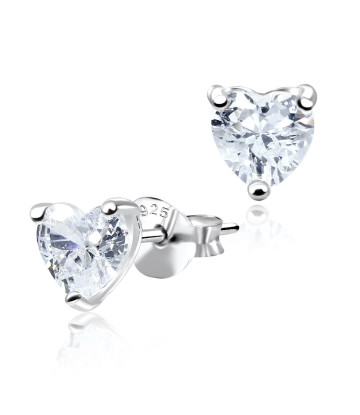 Heart CZ Silver Stud Earrings STS-2617